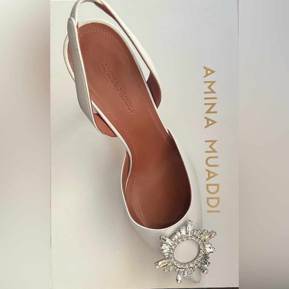 Amina Muaddi
Begum Glass Pointed Toe Slingback Pump (Women) - Picture 5 of 11